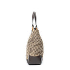 Gucci Bamboo Horsebit Tote Beige Brown GG Canvas — view 3