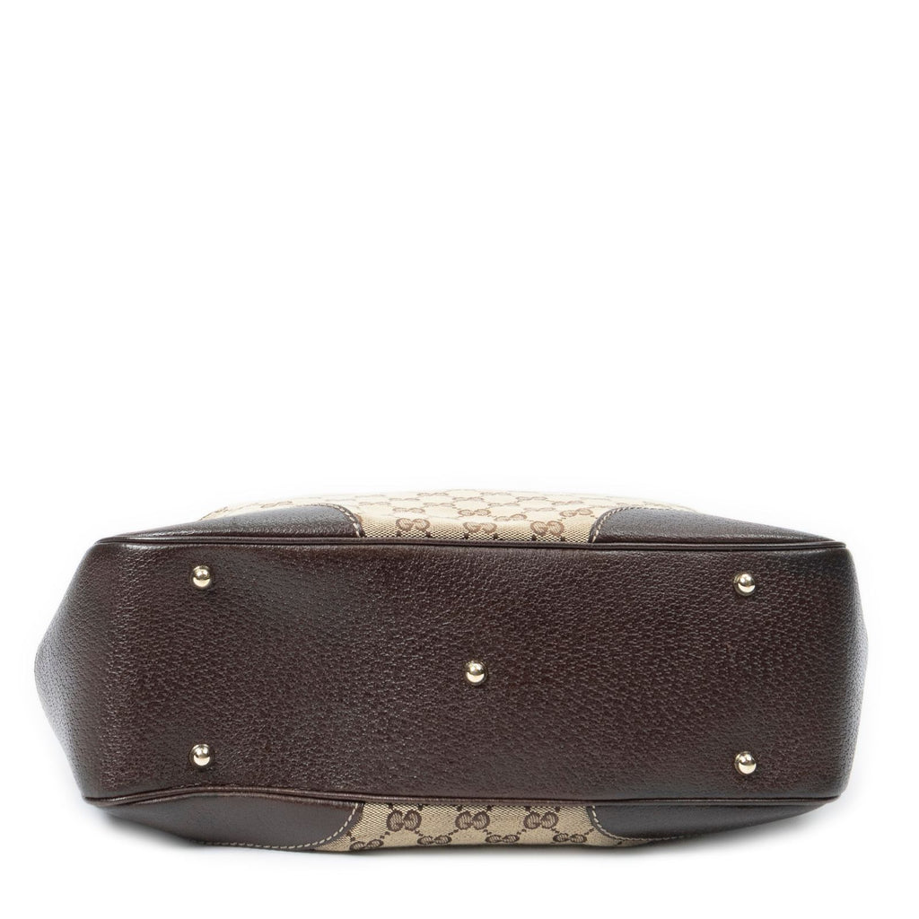 Gucci Bamboo Horsebit Tote Beige Brown GG Canvas — view 6