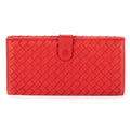 Bottega Venetal Flap Walletred Intrecciato Calfskin Leathera Wallet
