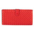 Bottega Venetal Flap Walletred Intrecciato Calfskin Leathera Wallet