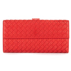Bottega Venetal Flap Walletred Intrecciato Calfskin Leathera Wallet — view 5