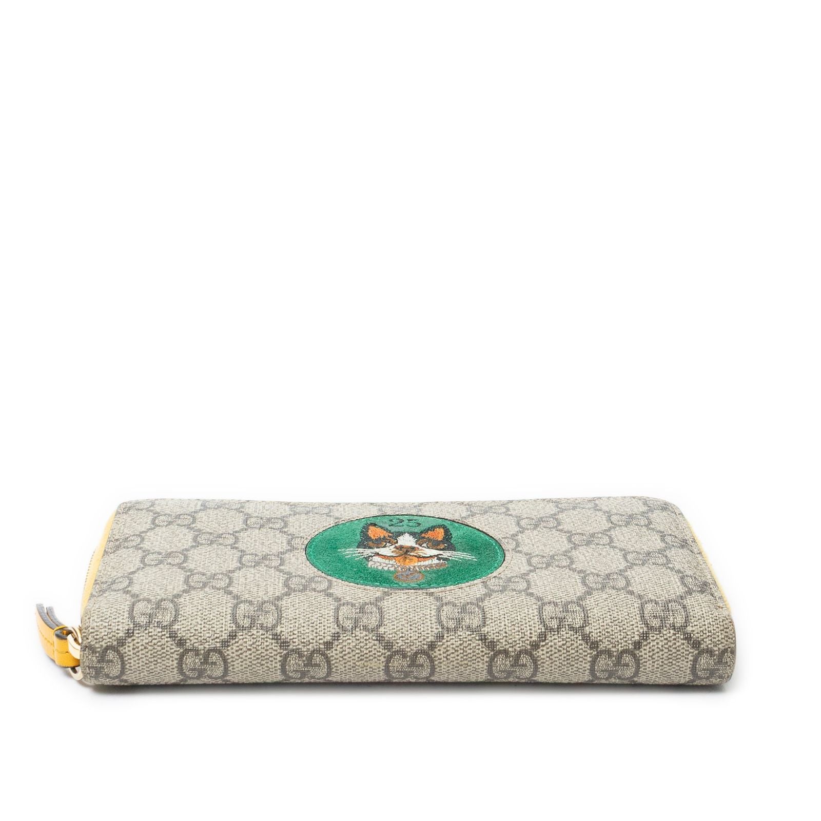 Gucci Zip Around Wallet Beige Yellow Supreme Canvas — view 3