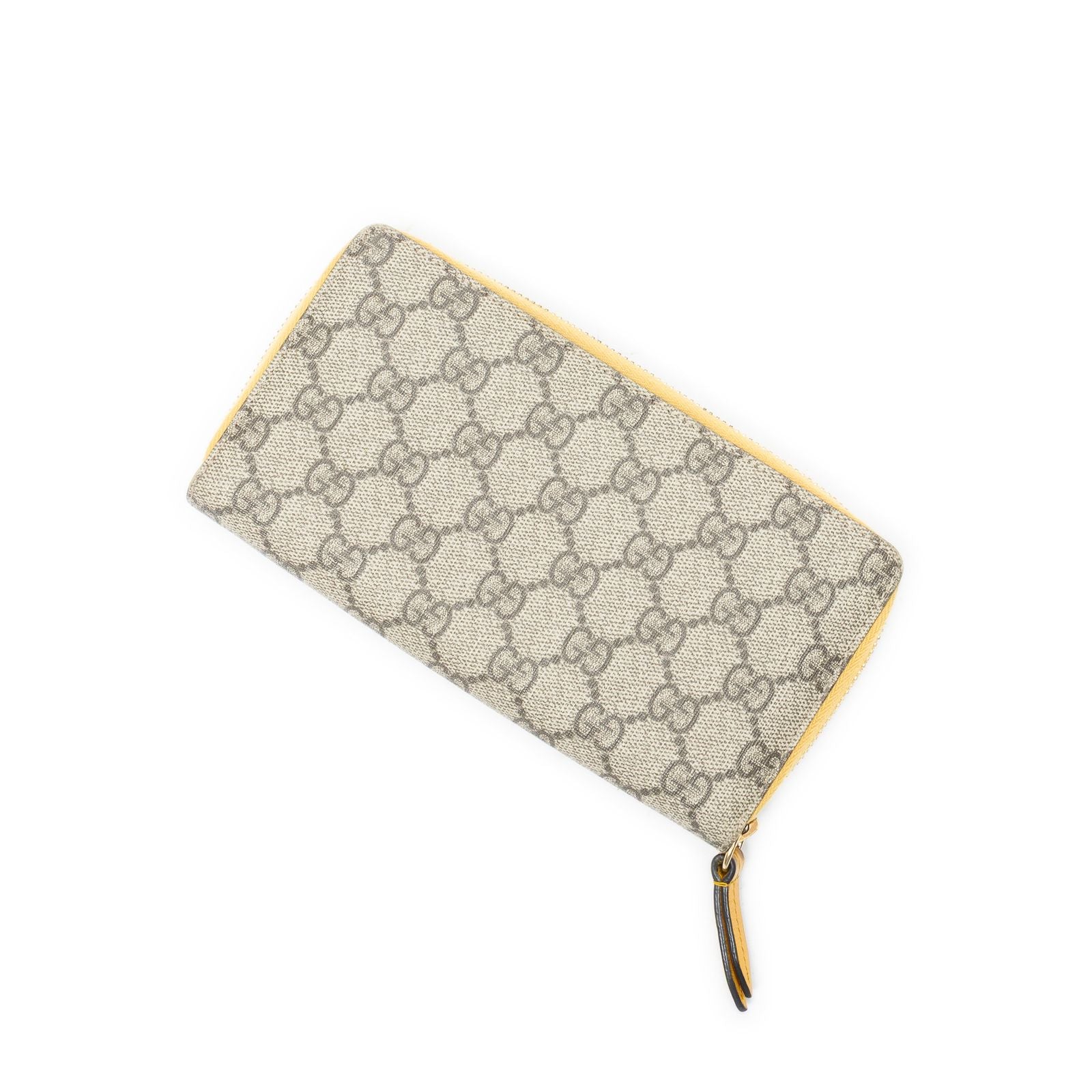 Gucci Zip Around Wallet Beige Yellow Supreme Canvas — view 2