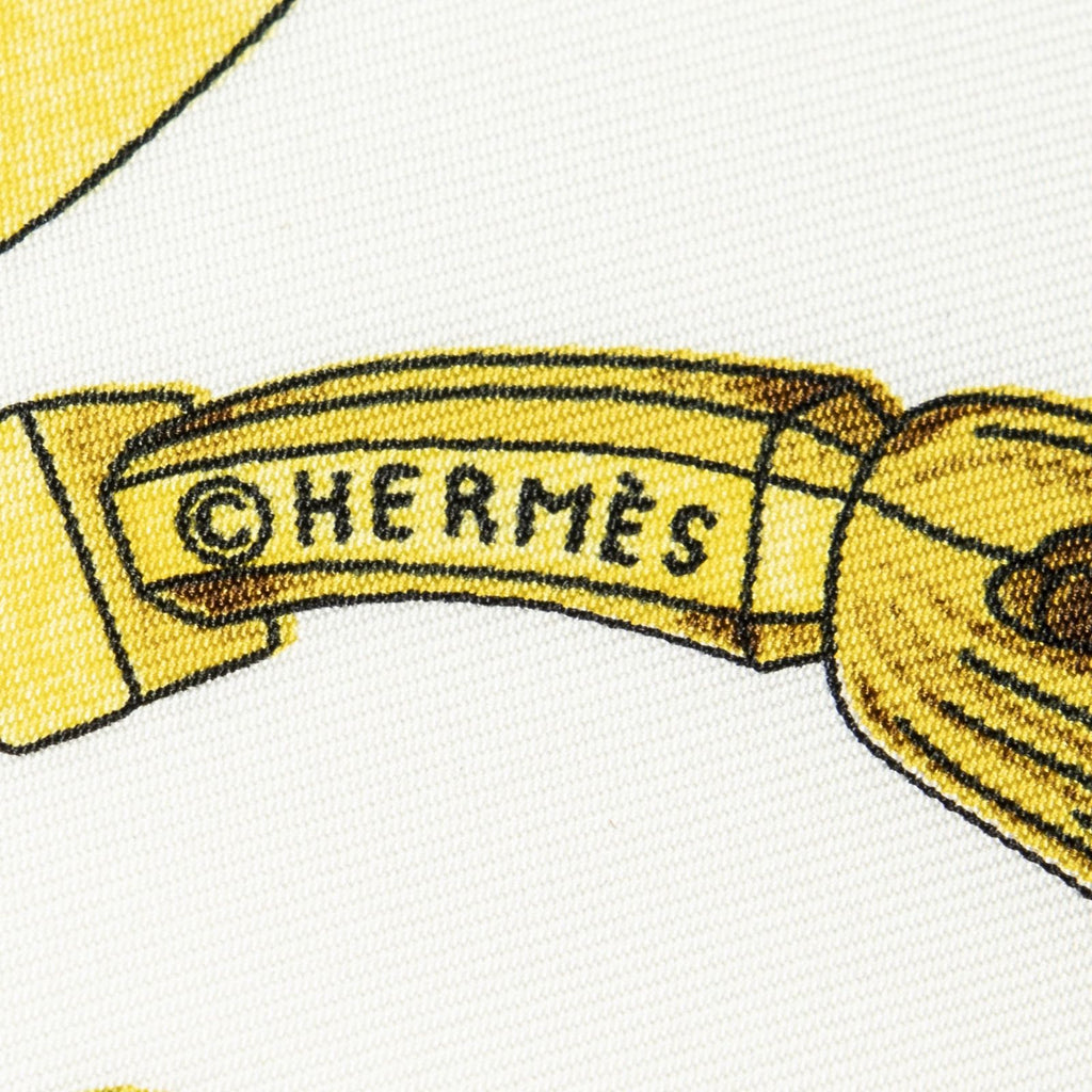 Hermes Scarf Ivory Beige Silk — view 4