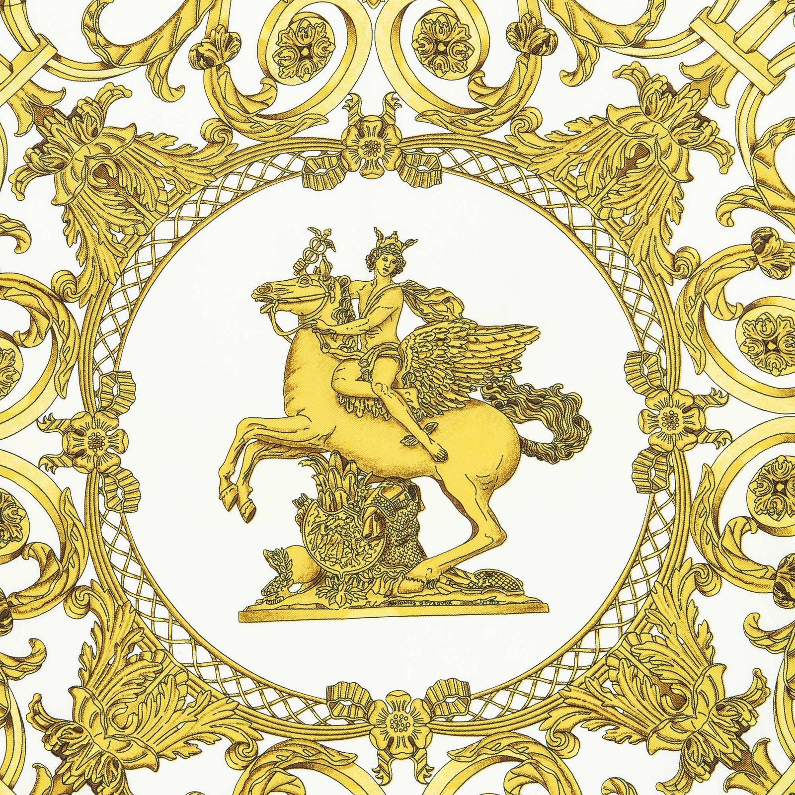 Hermes Scarf Ivory Beige Silk — view 3