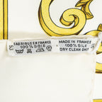 Hermes Scarf Ivory Beige Silk — view 5