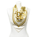 Hermes Scarf Ivory Beige Silk