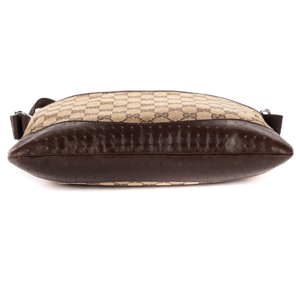 Gucci Vintage Flap Messenger Beige Dark Brown GG Canvas — view 6