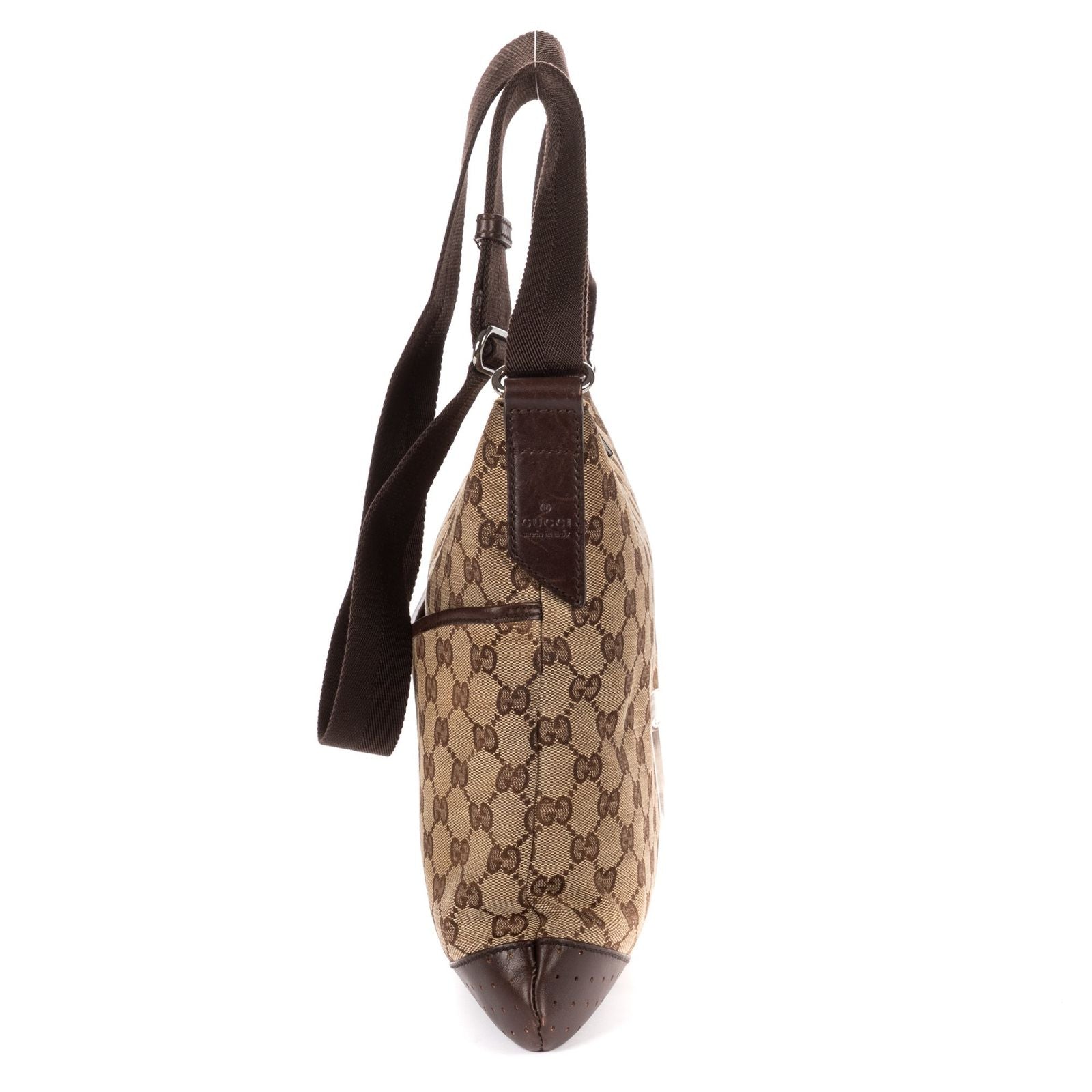 Gucci Vintage Flap Messenger Beige Dark Brown GG Canvas — view 3