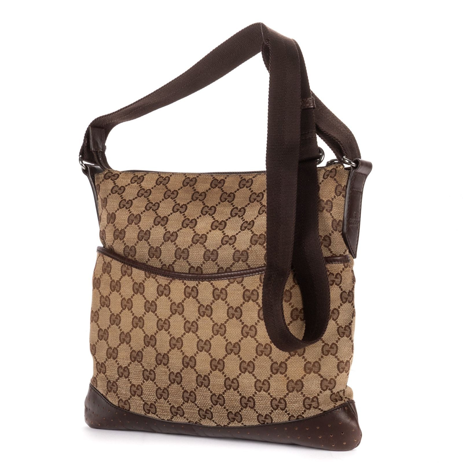 Gucci Vintage Flap Messenger Beige Dark Brown GG Canvas — view 2