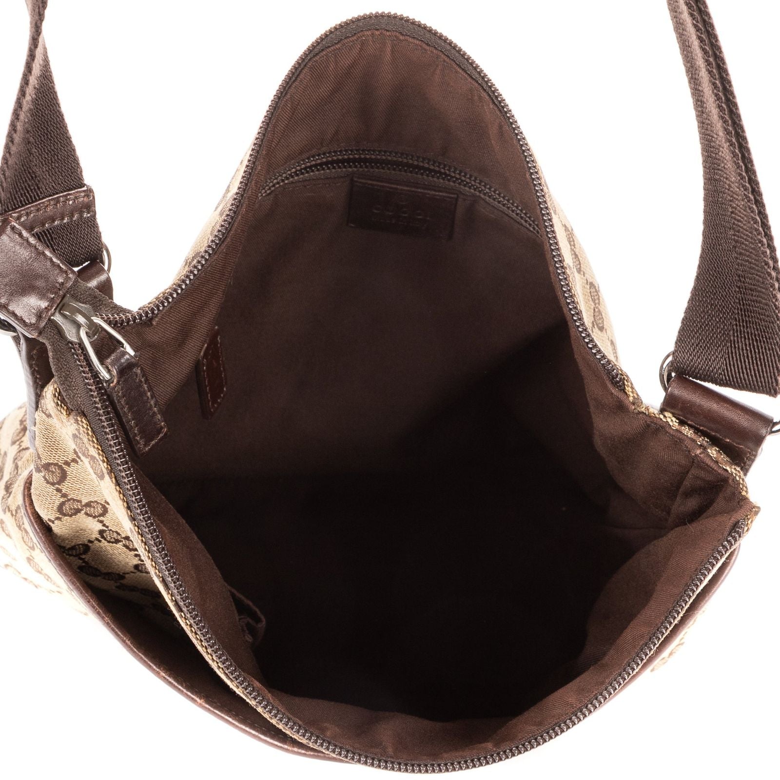 Gucci Vintage Flap Messenger Beige Dark Brown GG Canvas — view 9