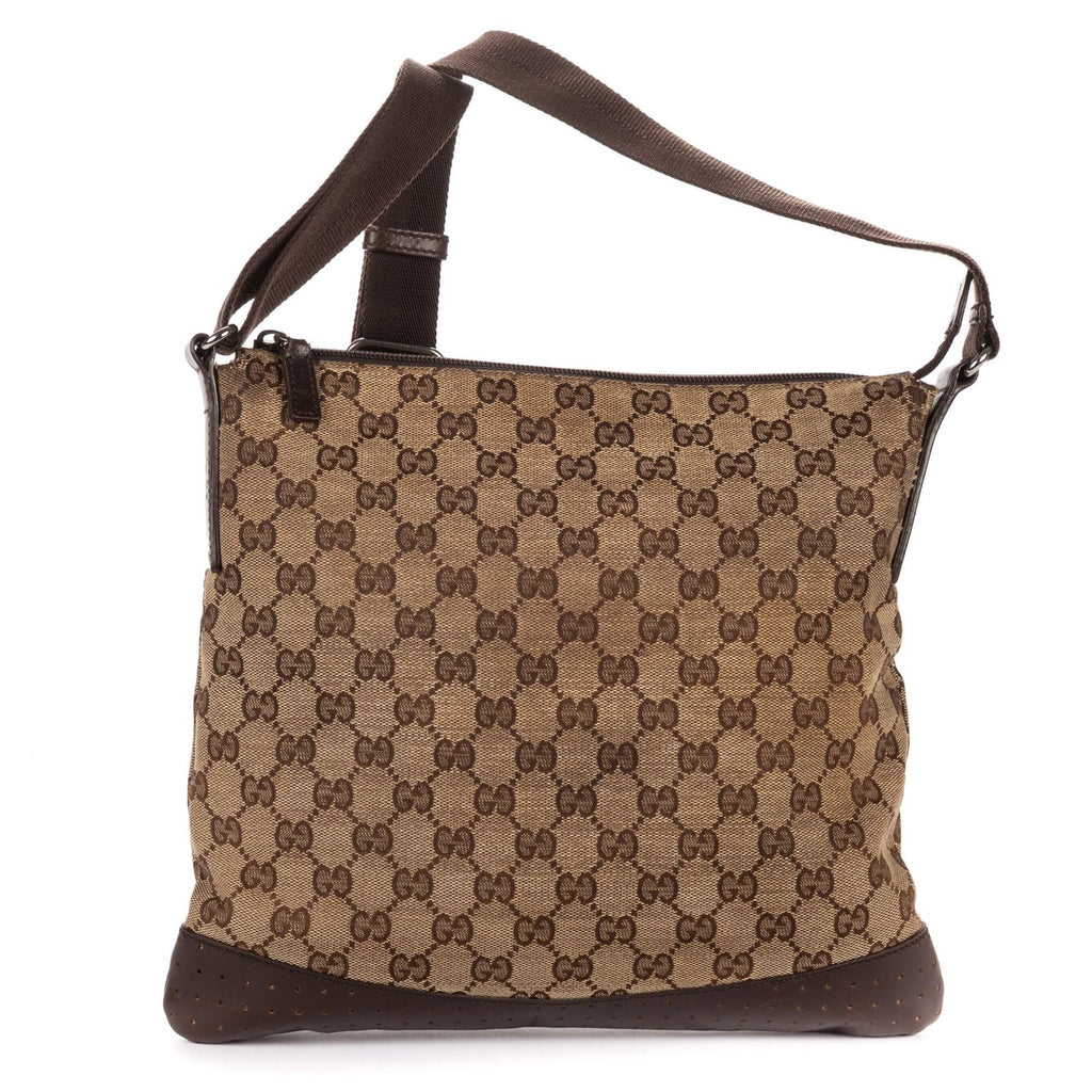 Gucci Vintage Flap Messenger Beige Dark Brown GG Canvas — view 5