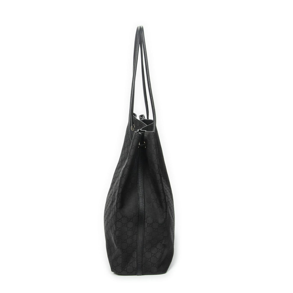 Gucci Drawstring Vertical Tote Black GG Nylon Canvas — view 4