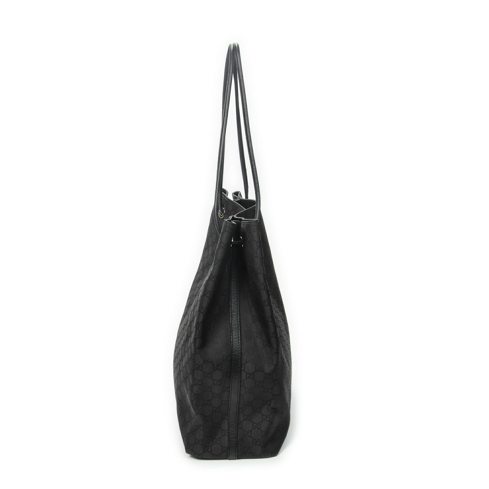 Gucci Drawstring Vertical Tote Black GG Nylon Canvas — view 4