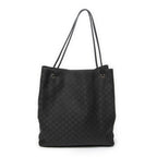 Gucci Drawstring Vertical Tote Black GG Nylon Canvas
