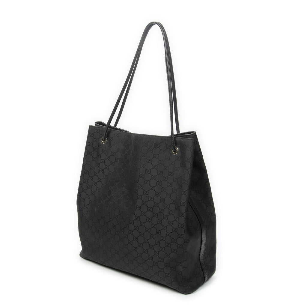 Gucci Drawstring Vertical Tote Black GG Nylon Canvas — view 2