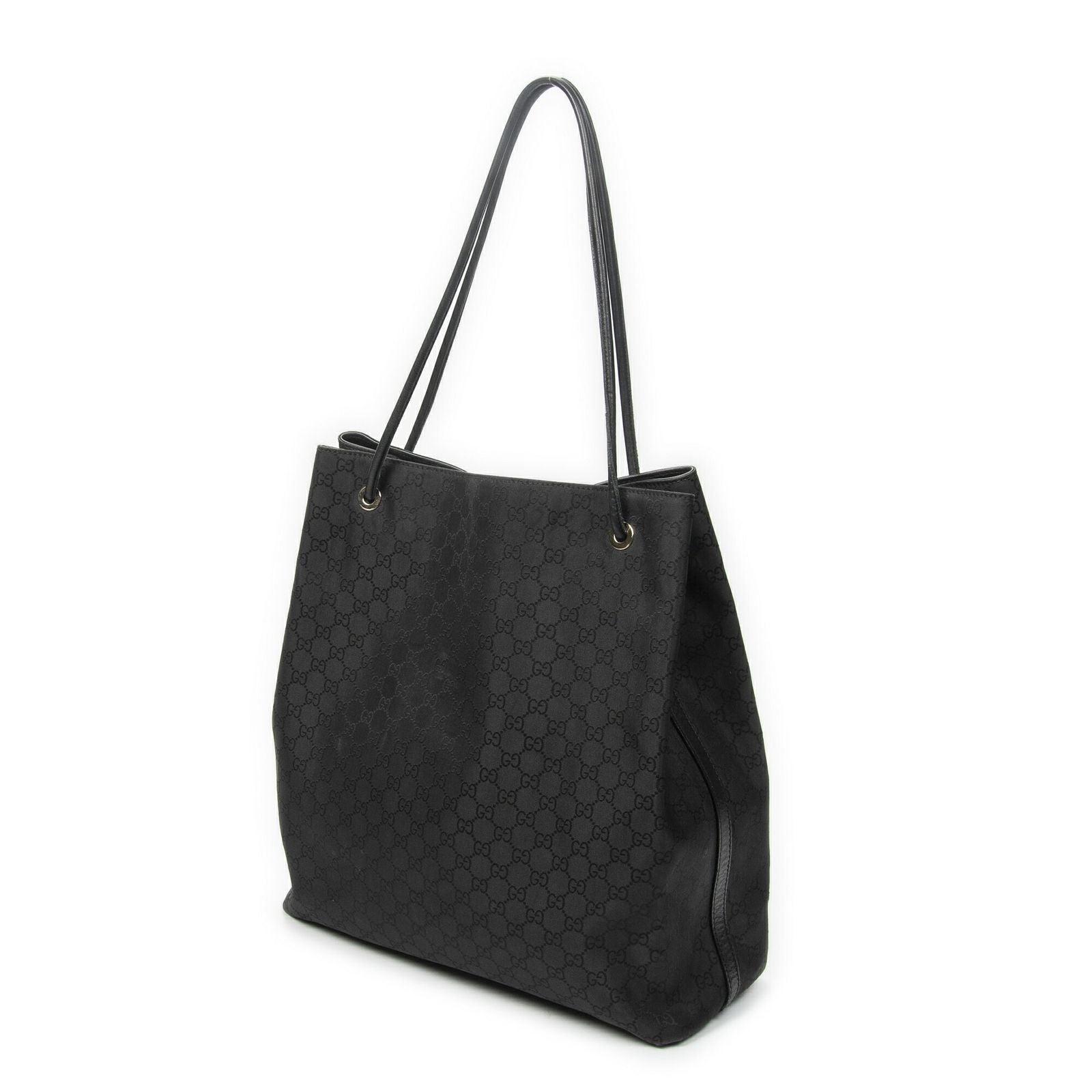 Gucci Drawstring Vertical Tote Black GG Nylon Canvas — view 2