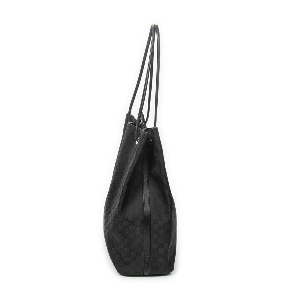 Gucci Drawstring Vertical Tote Black GG Nylon Canvas — view 3