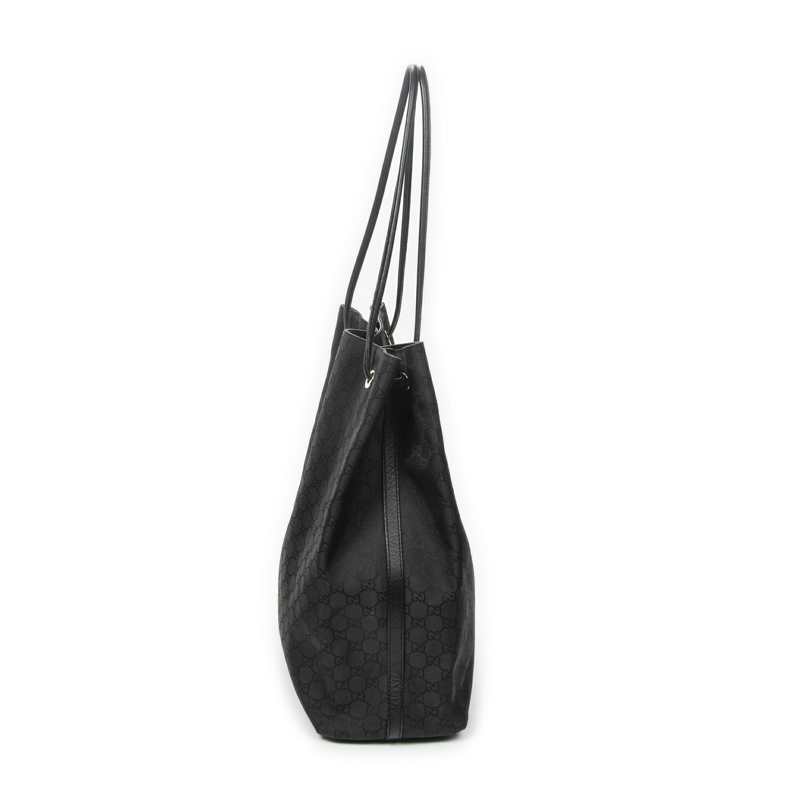 Gucci Drawstring Vertical Tote Black GG Nylon Canvas — view 3