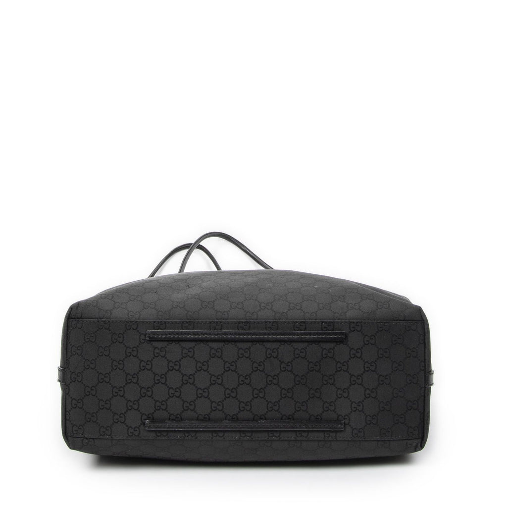 Gucci Drawstring Vertical Tote Black GG Nylon Canvas — view 6