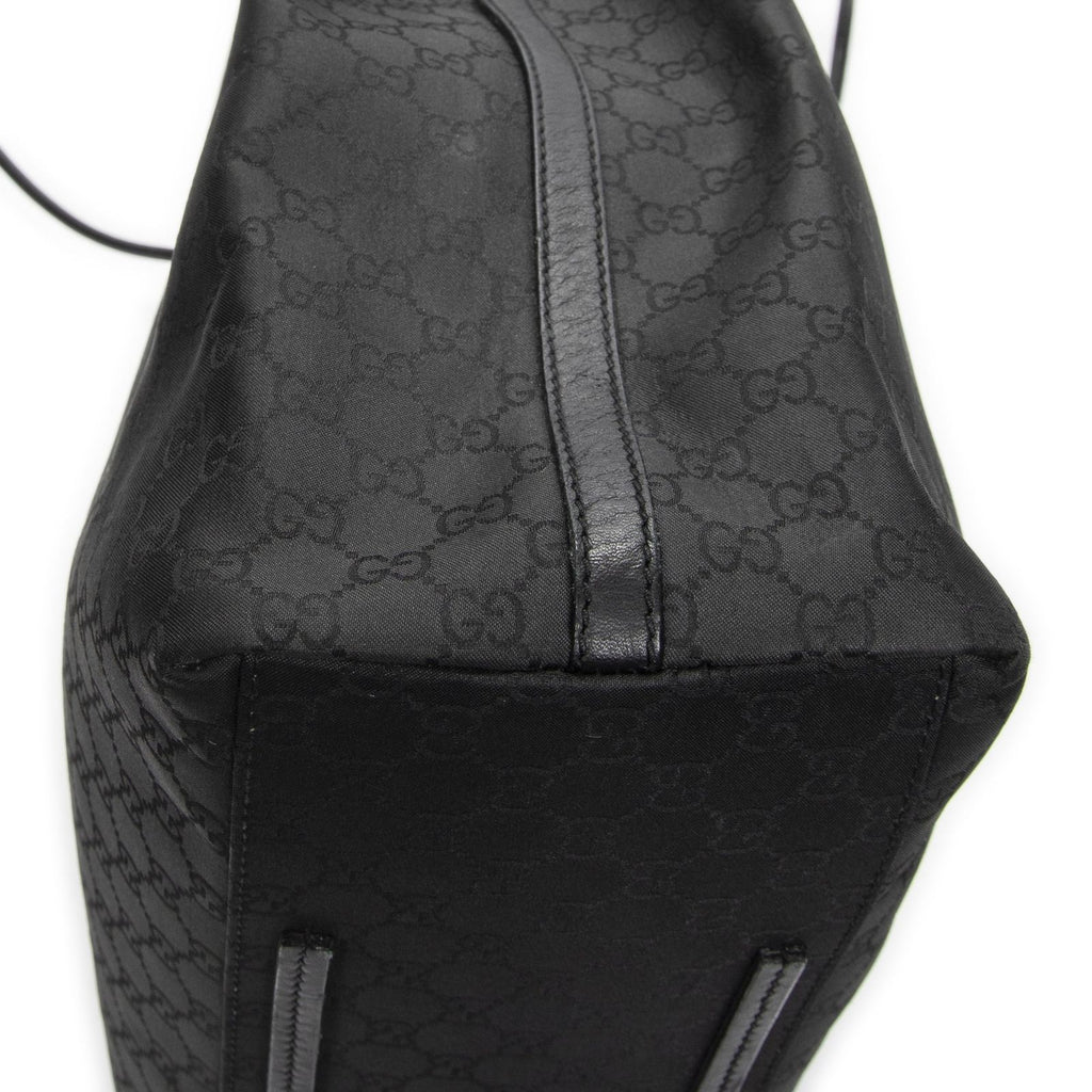 Gucci Drawstring Vertical Tote Black GG Nylon Canvas — view 7