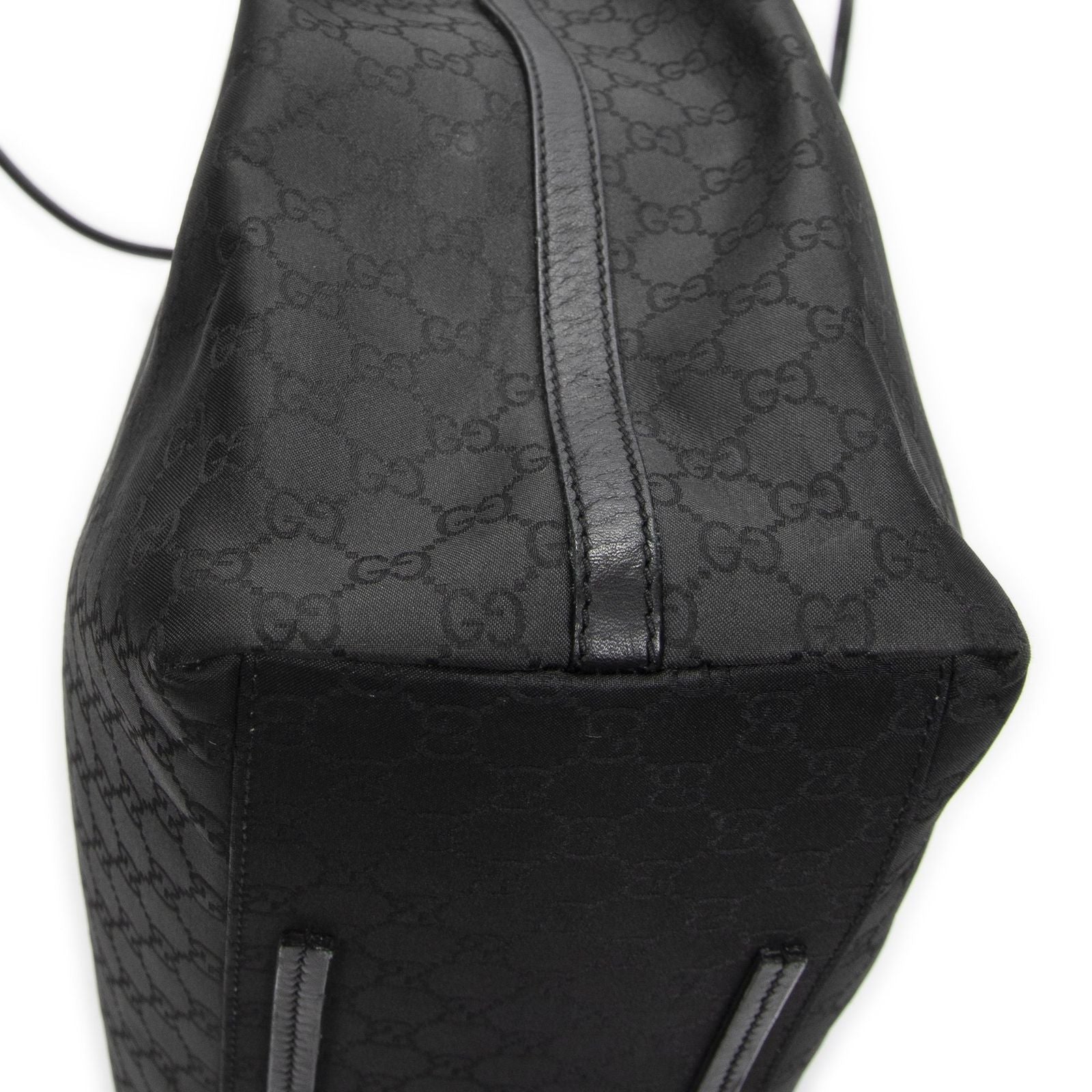 Gucci Drawstring Vertical Tote Black GG Nylon Canvas — view 7