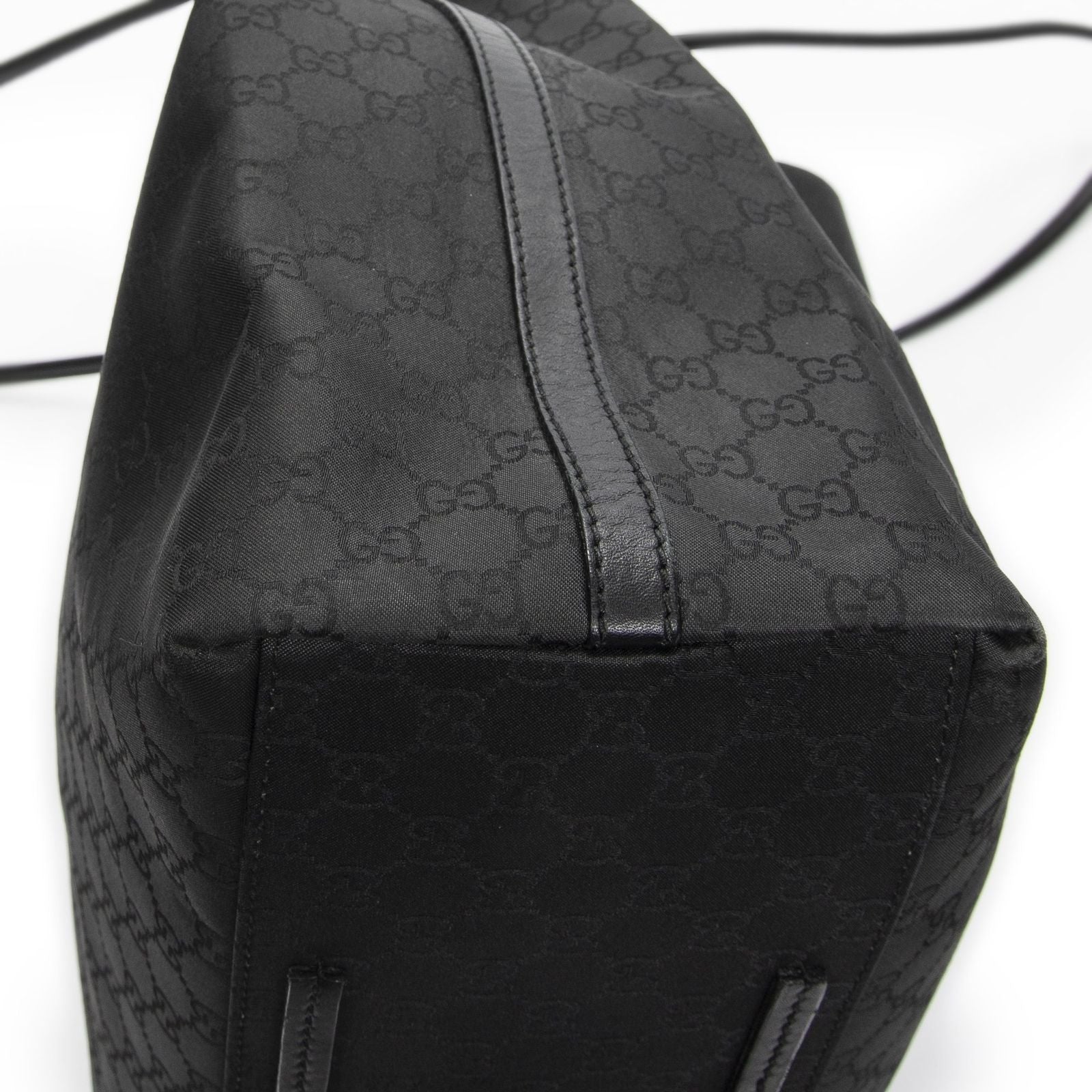 Gucci Drawstring Vertical Tote Black GG Nylon Canvas — view 8