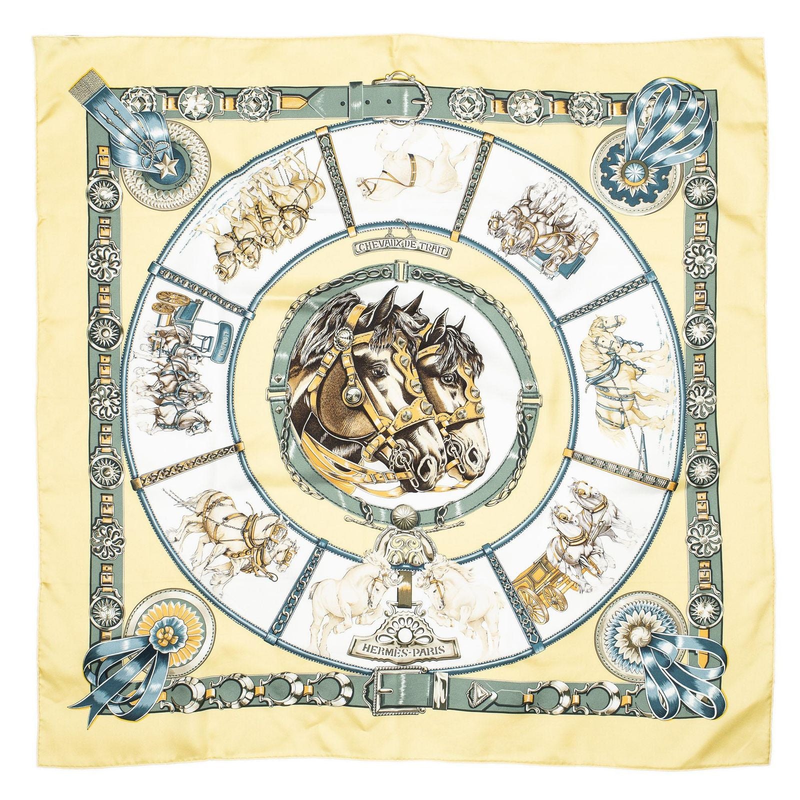 Hermes Scarf Green Twill Silk — view 2