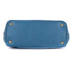 Prada Large Double Zip Galleria Tote Blue Saffiano Leather — view 6