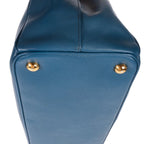 Prada Large Double Zip Galleria Tote Blue Saffiano Leather — view 7