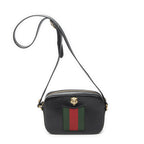 Gucci Web Animalier Disco Crossbody Black Grain Calf Skin Leather