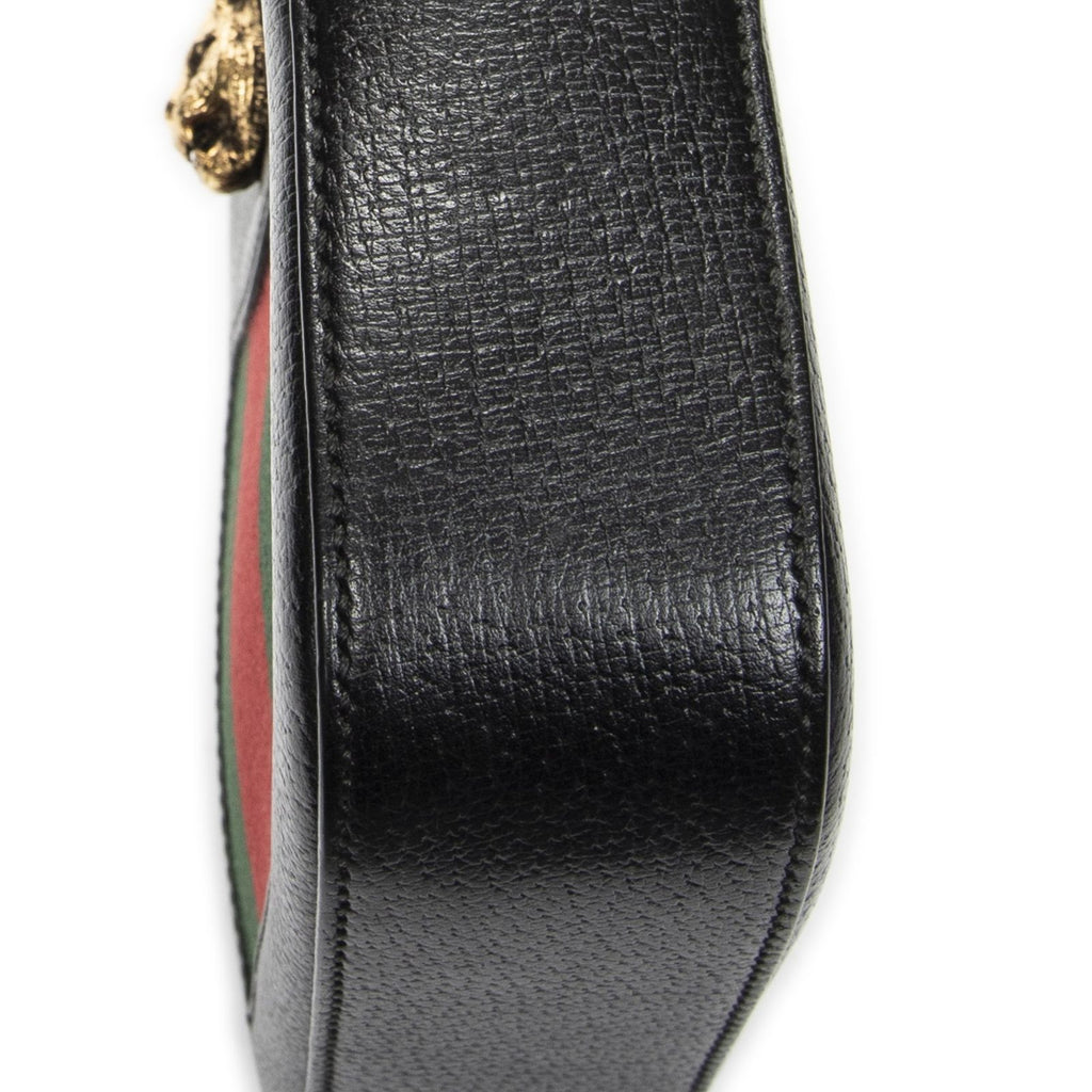 Gucci Web Animalier Disco Crossbody Black Grain Calf Skin Leather — view 8