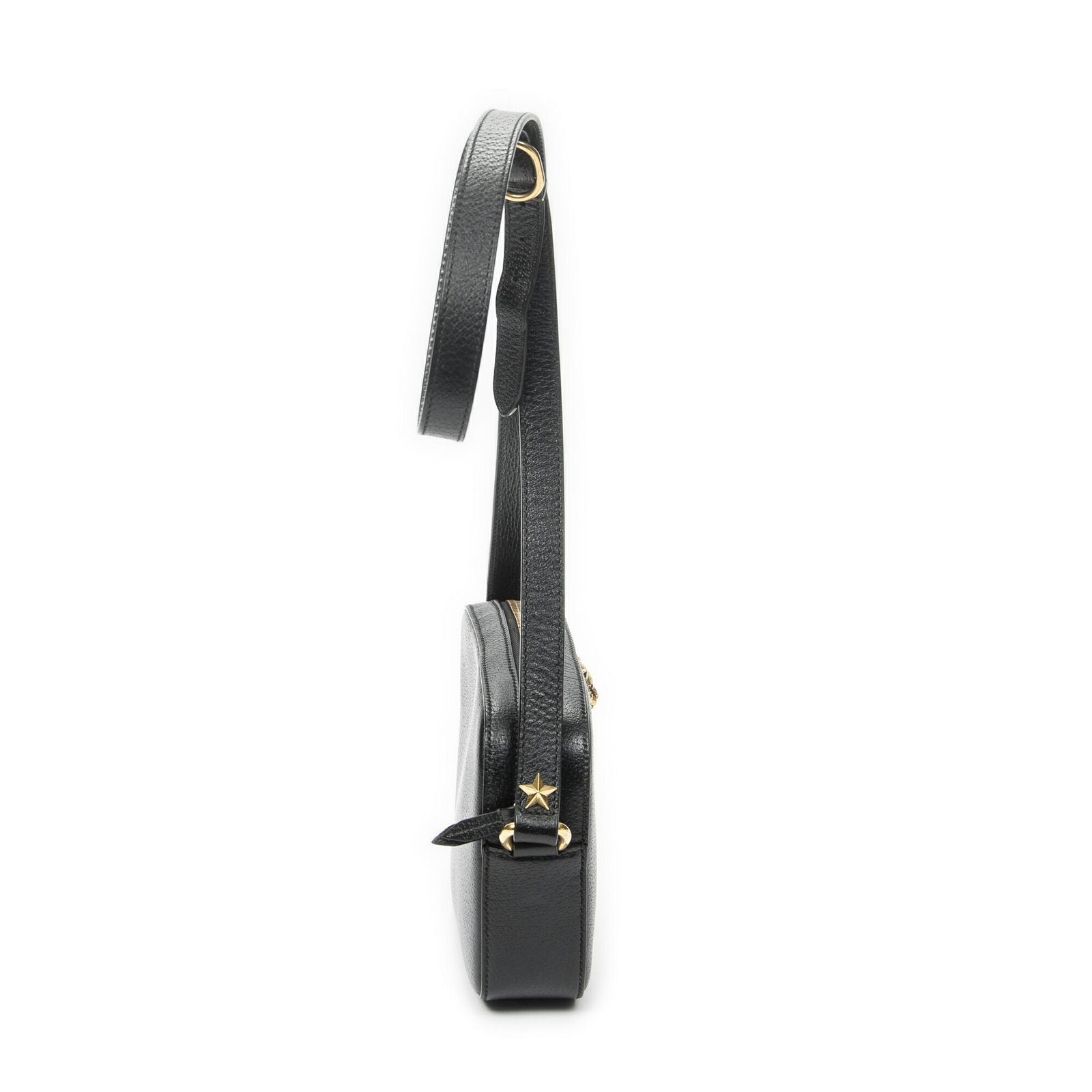 Gucci Web Animalier Disco Crossbody Black Grain Calf Skin Leather — view 4