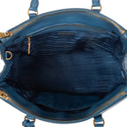 Prada Large Double Zip Galleria Tote Blue Saffiano Leather — view 9