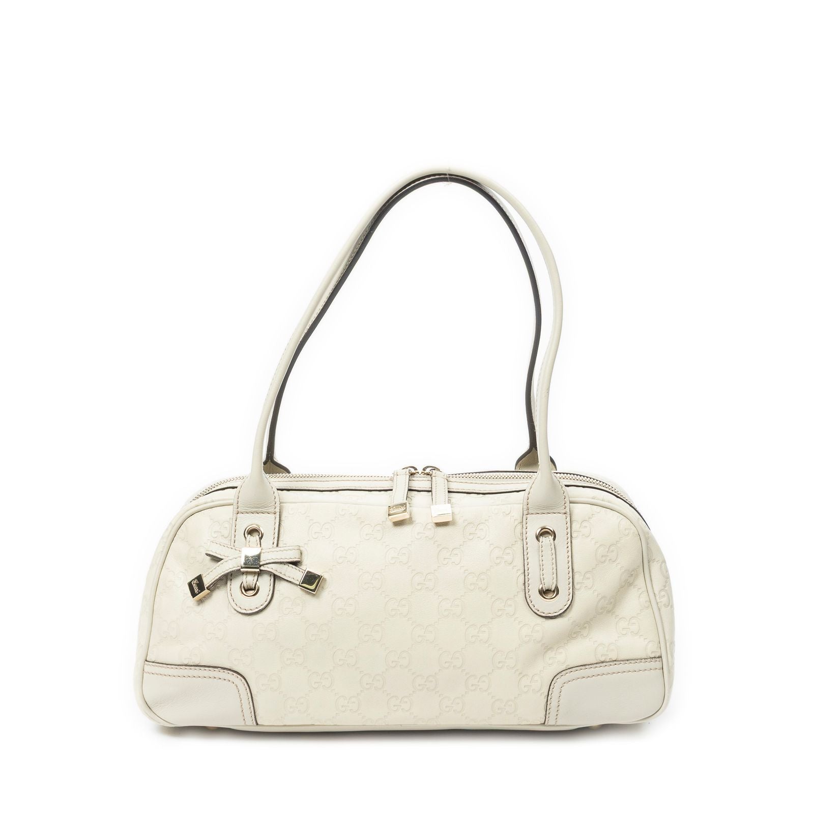 Gucci Princi Boston Ivory Guccissima Shoulder