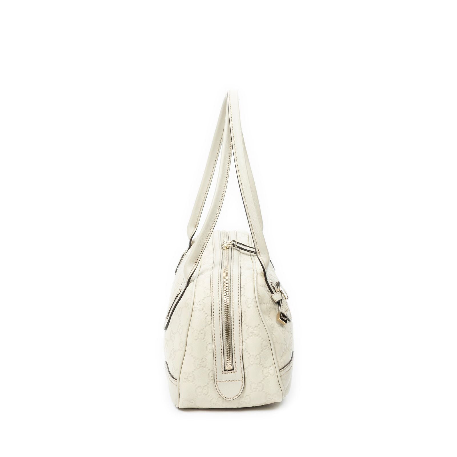 Gucci Princi Boston Ivory Guccissima Shoulder — view 4