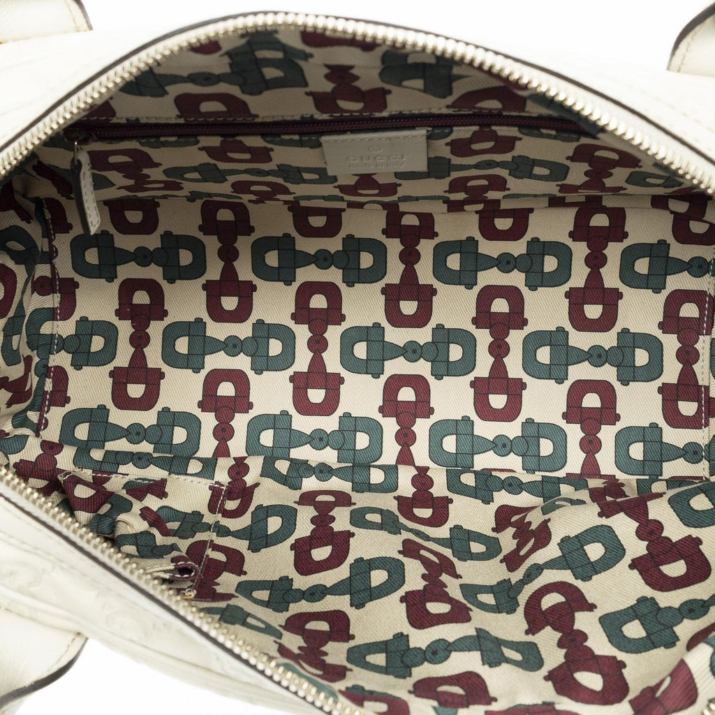 Gucci Princi Boston Ivory Guccissima Shoulder — view 9
