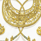 Hermes Scarf Navy Gold Ivory Silk — view 3