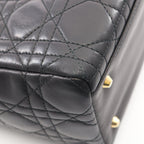 Dior Handbag Lady Dior Cannage 2-Way Black Leather Tote — view 6
