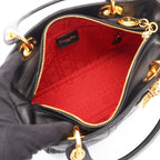 Dior Handbag Lady Dior Cannage 2-Way Black Leather Tote — view 3