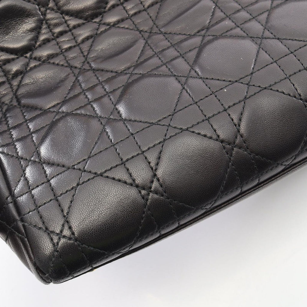 Dior Handbag Lady Dior Cannage 2-Way Black Leather Tote — view 9