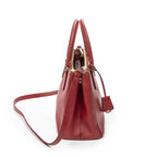 Prada Large Double Zip Galleria Tote Red Saffiano Leather — view 4