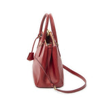 Prada Large Double Zip Galleria Tote Red Saffiano Leather — view 3