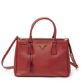 Prada Large Double Zip Galleria Tote Red Saffiano Leather