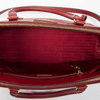 Prada Large Double Zip Galleria Tote Red Saffiano Leather — view 9