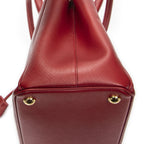 Prada Large Double Zip Galleria Tote Red Saffiano Leather — view 8