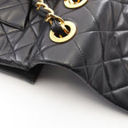 Chanel Shoulder Bag Maxi Quilted 34 Black Lambskin Chain — view 9