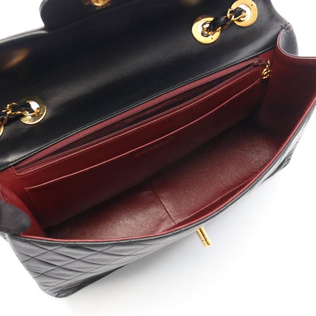 Chanel Shoulder Bag Maxi Quilted 34 Black Lambskin Chain — view 3