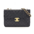 Chanel Shoulder Bag Maxi Quilted 34 Black Lambskin Chain