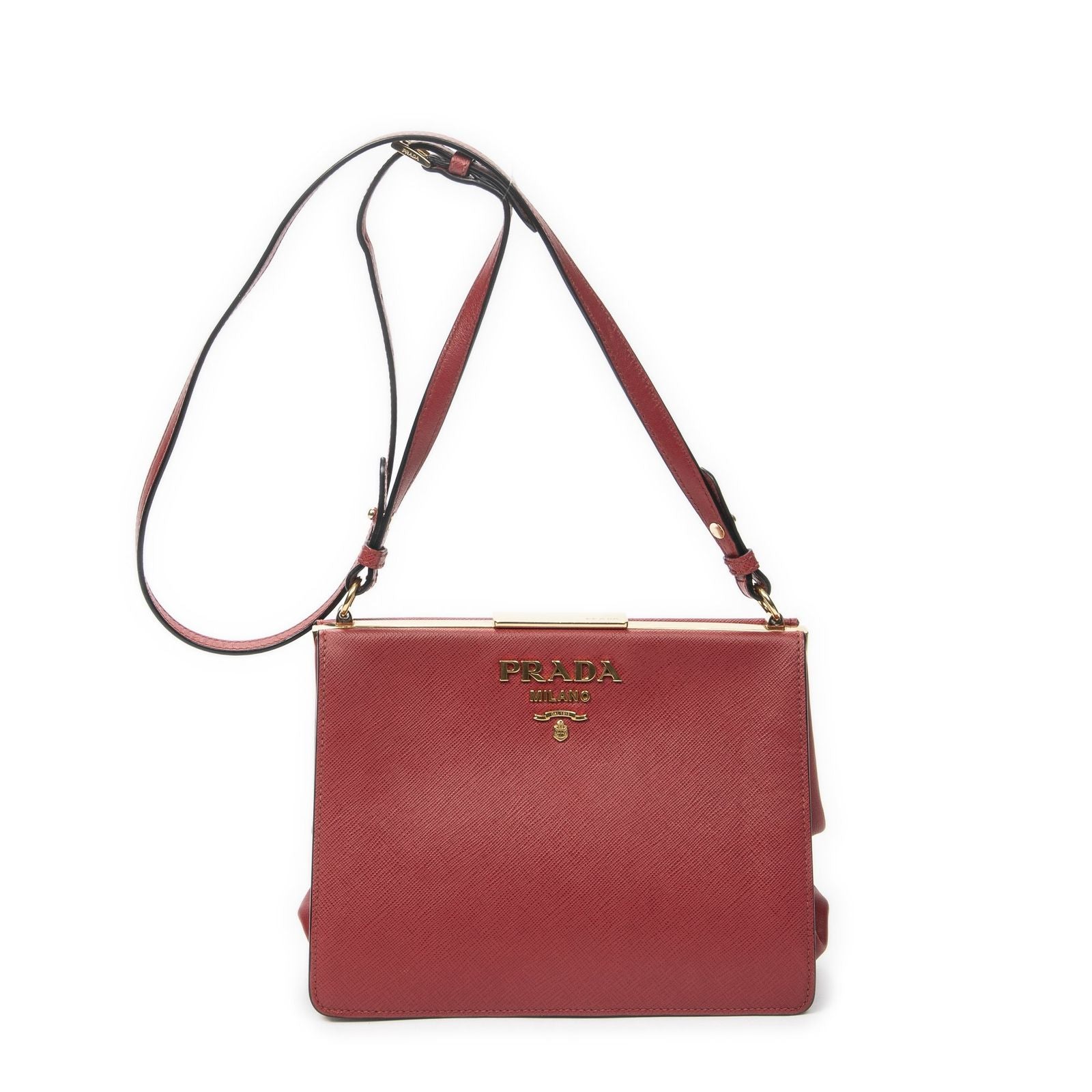 Prada Sam Crossbody Red Saffiano Leather